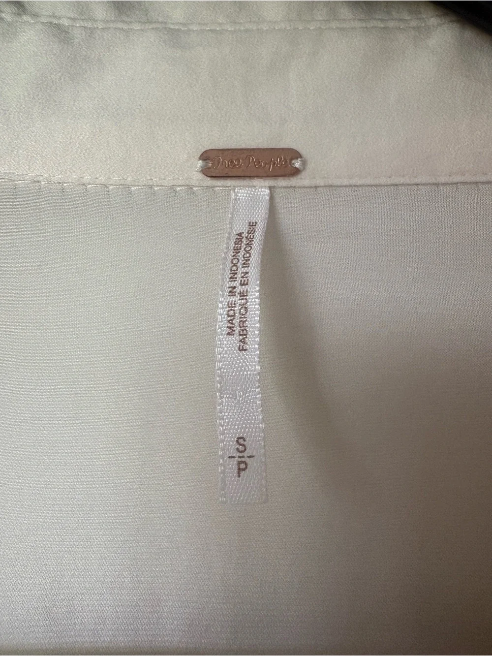 Free People Soft Cream Button-Down V-Neck Utility Shirt